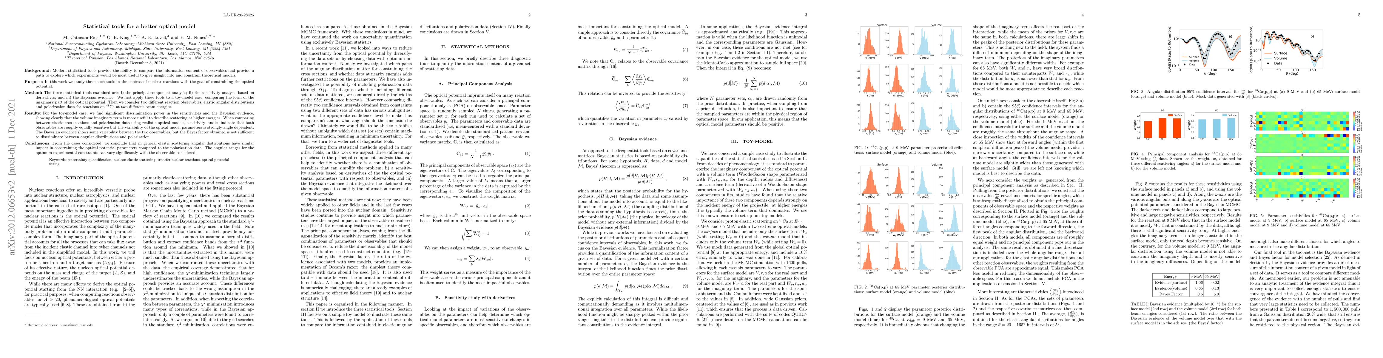 Thumbnail for Statistical tools for a better optical model