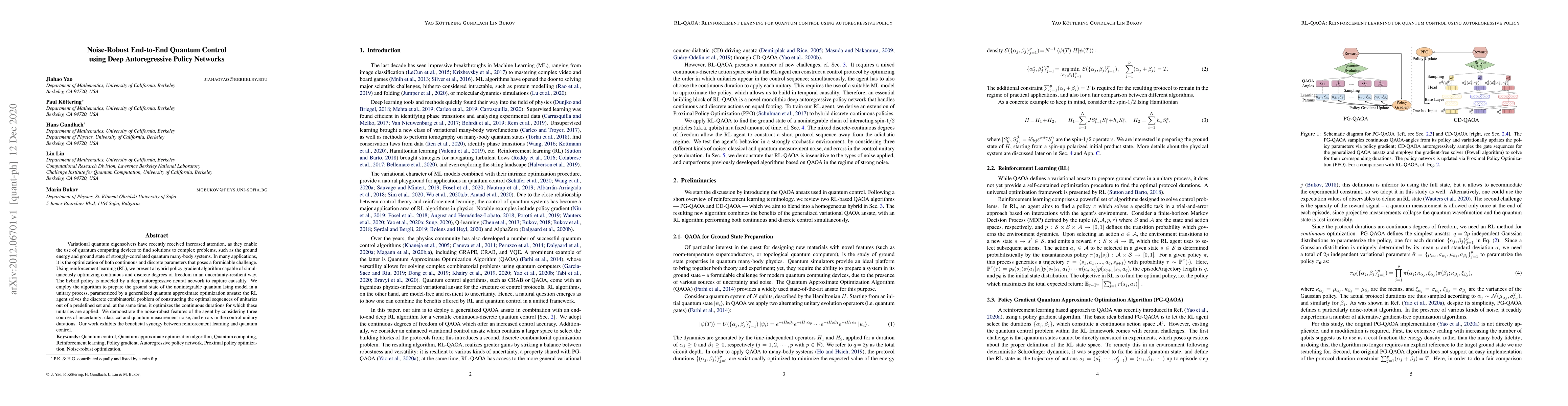 Thumbnail for Noise-Robust End-to-End Quantum Control using Deep Autoregressive Policy
  Networks