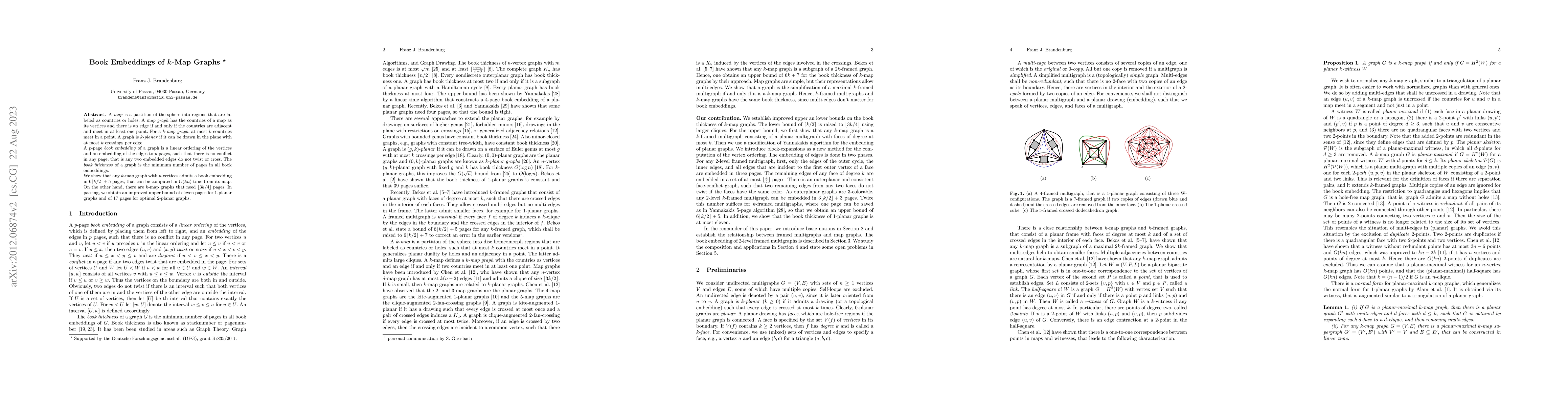 Thumbnail for Book Embeddings of k-Map Graphs