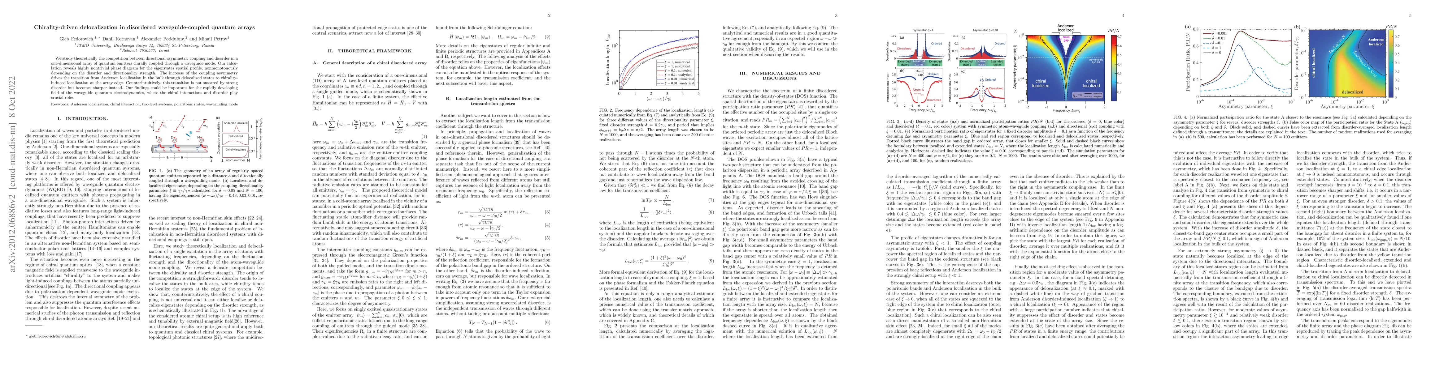 Thumbnail for Chirality-driven delocalization in disordered waveguide-coupled quantum
  arrays