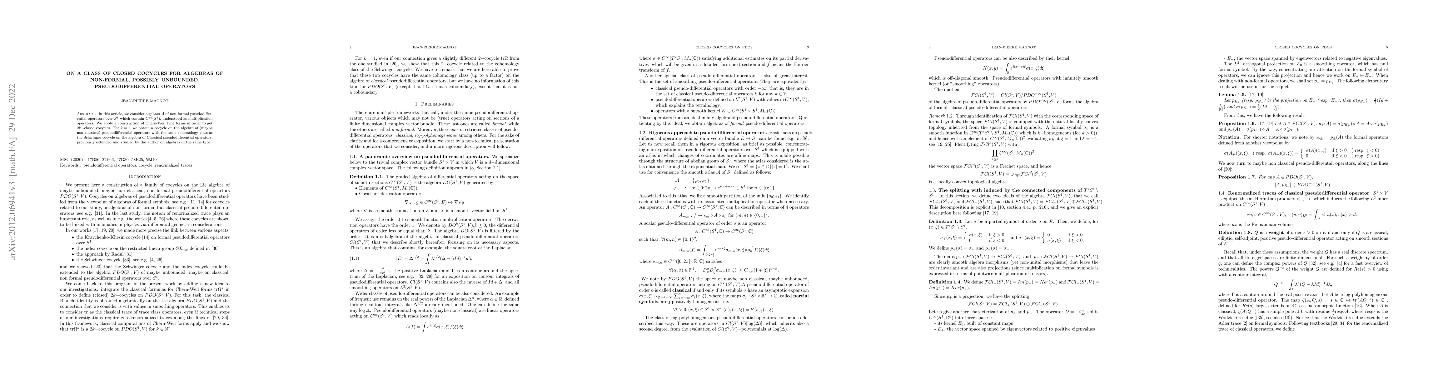 Thumbnail for On a class of closed cocycles for algebras of non-formal, possibly
  unbounded, pseudodifferential operators