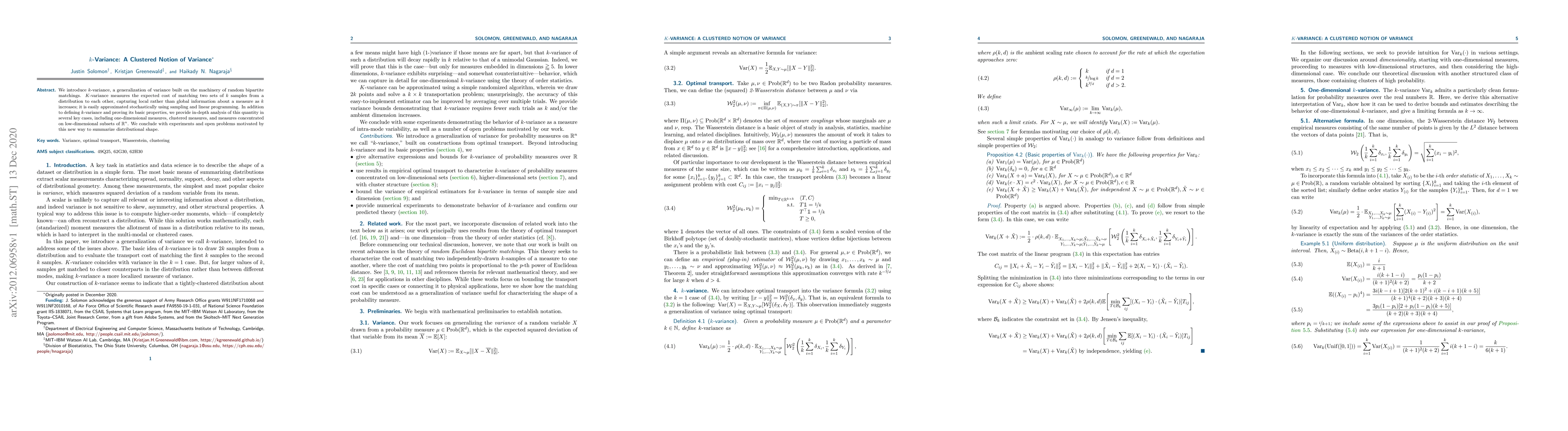 Thumbnail for $k$-Variance: A Clustered Notion of Variance