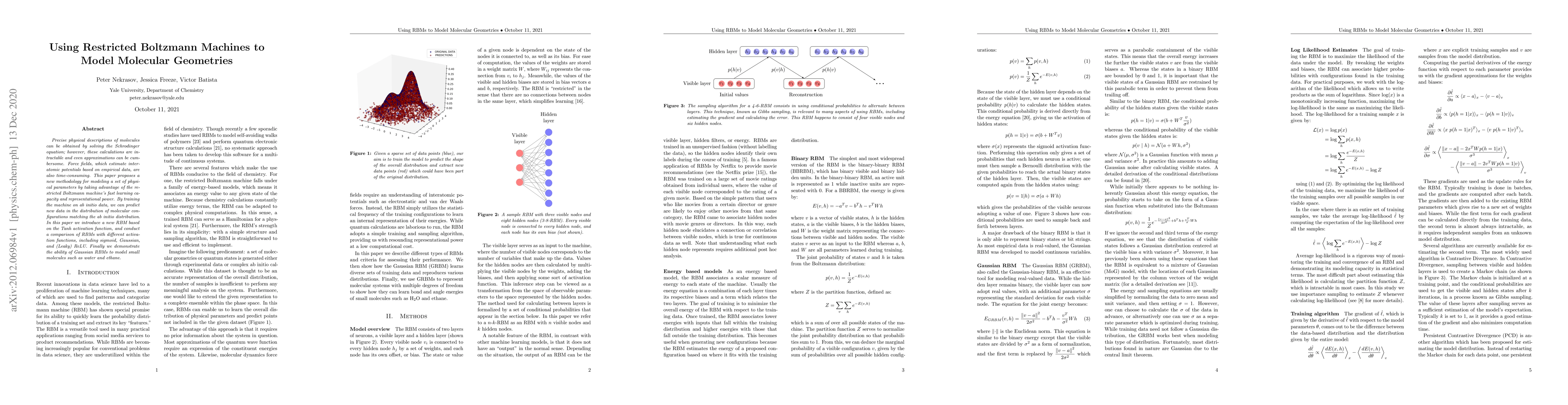 Thumbnail for Using Restricted Boltzmann Machines to Model Molecular Geometries