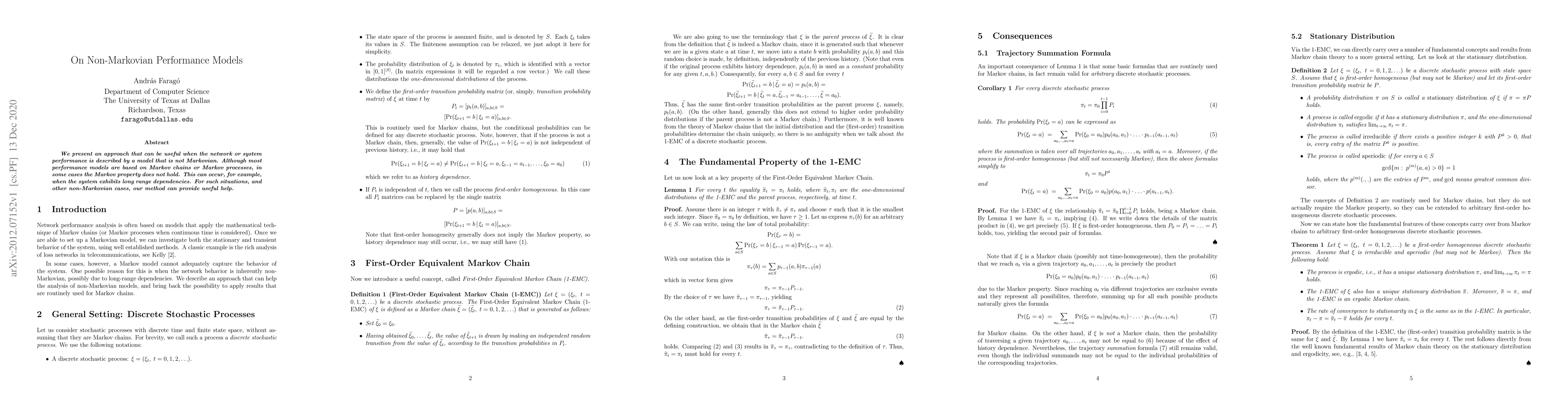 Thumbnail for On Non-Markovian Performance Models