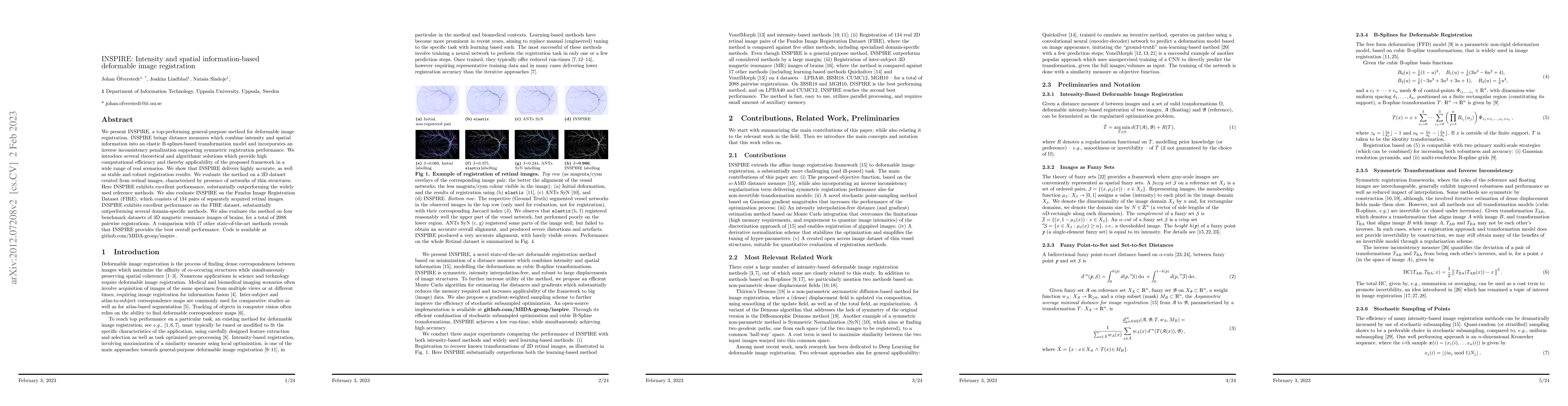 Thumbnail for INSPIRE: Intensity and spatial information-based deformable image
  registration