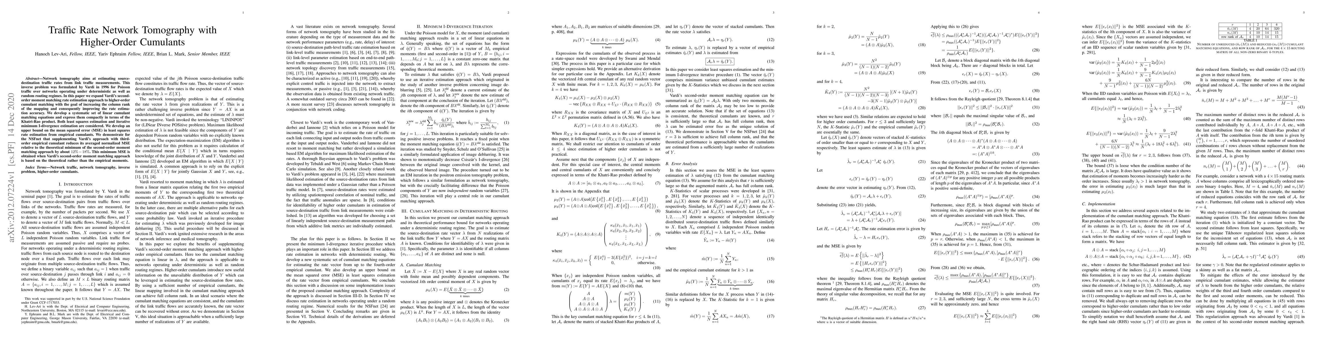 Thumbnail for Traffic Rate Network Tomography with Higher-Order Cumulants