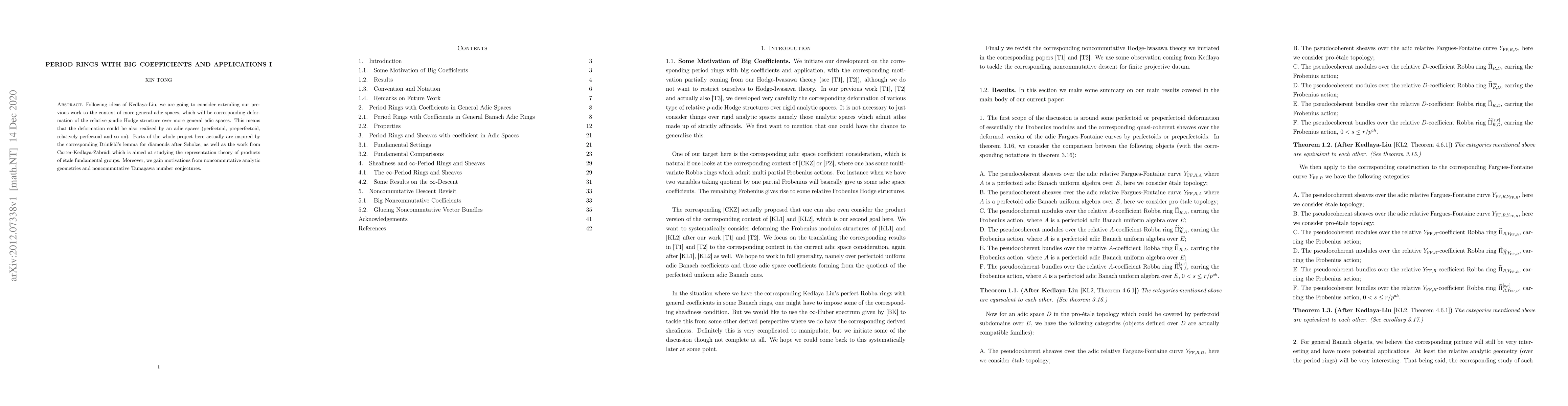 Thumbnail for Period Rings with Big Coefficients and Applications I