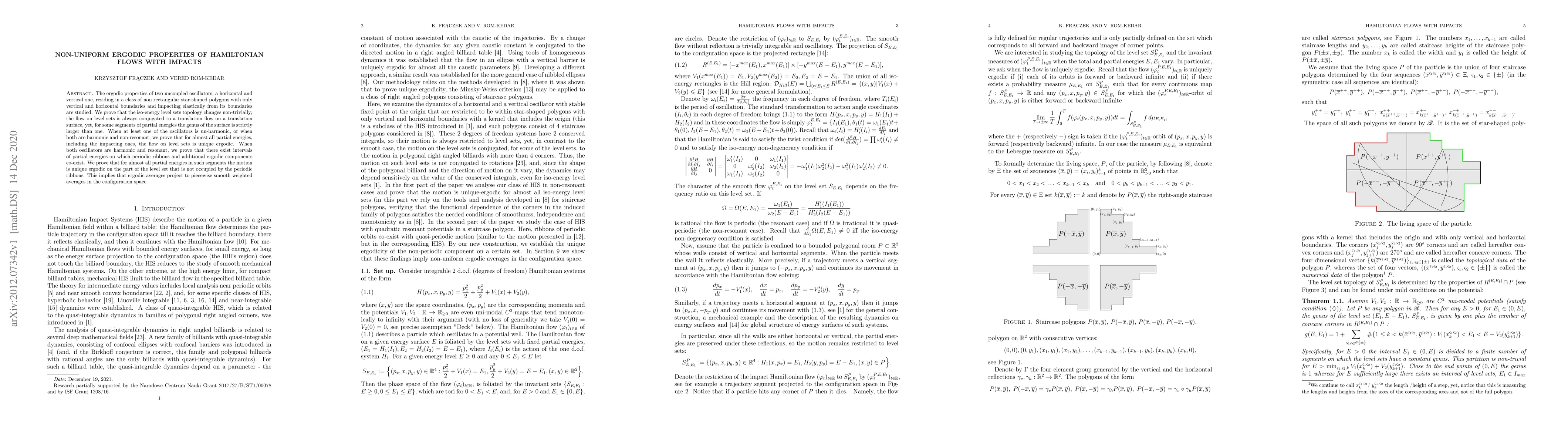 Thumbnail for Non-uniform ergodic properties of Hamiltonian flows with impacts