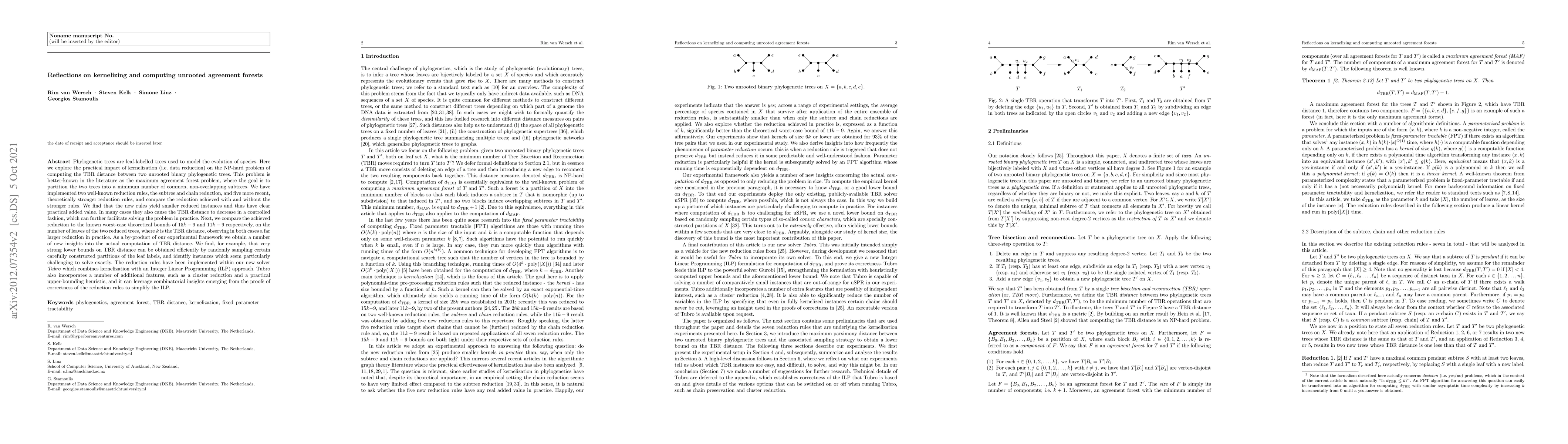 Thumbnail for Reflections on kernelizing and computing unrooted agreement forests