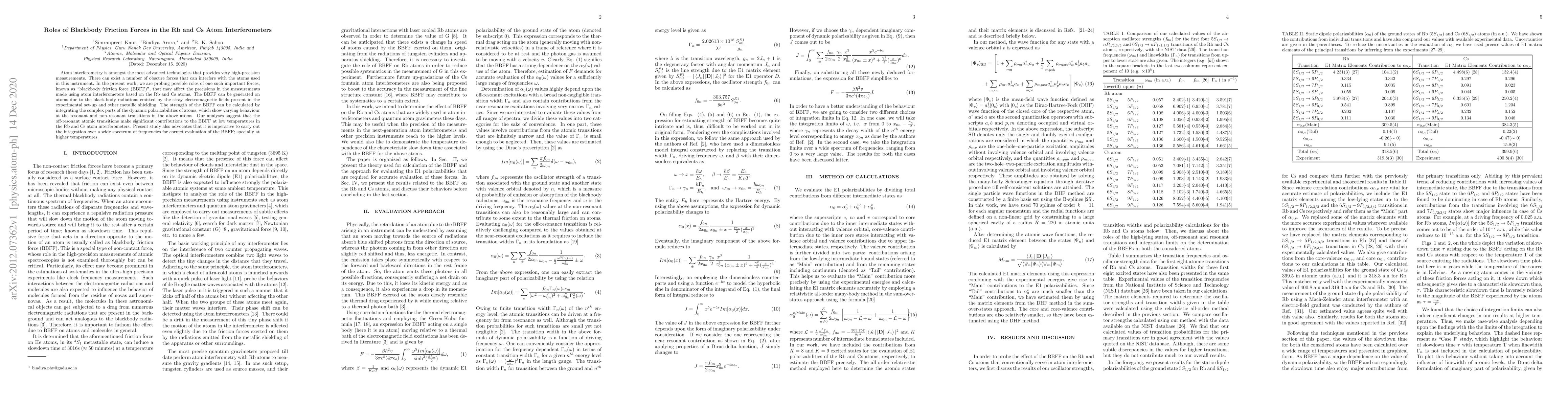 Thumbnail for Roles of Blackbody Friction Forces in the Rb and Cs Atom Interferometers
