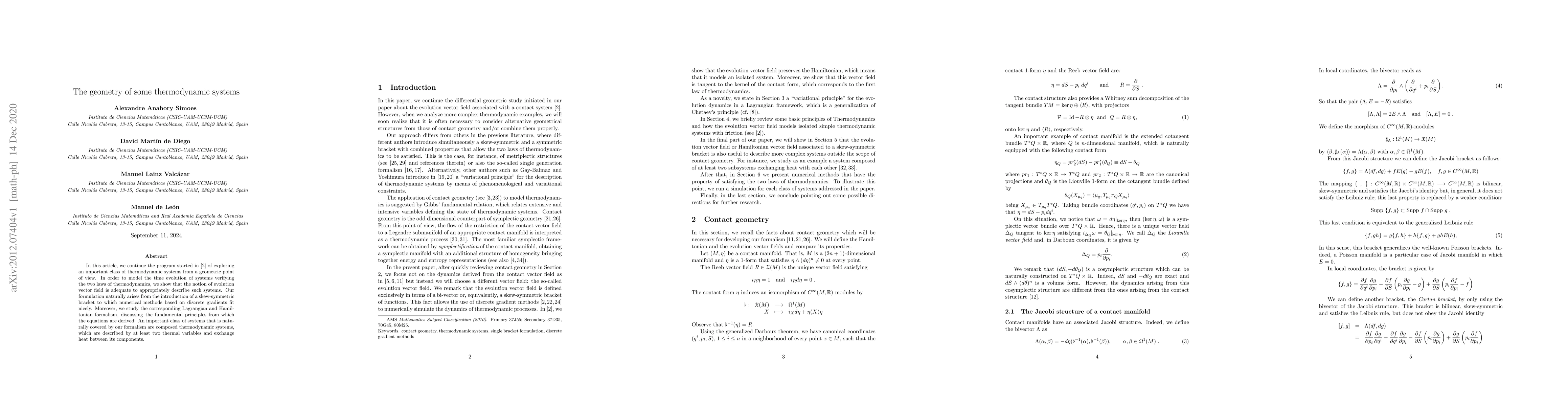 Thumbnail for The geometry of some thermodynamic systems