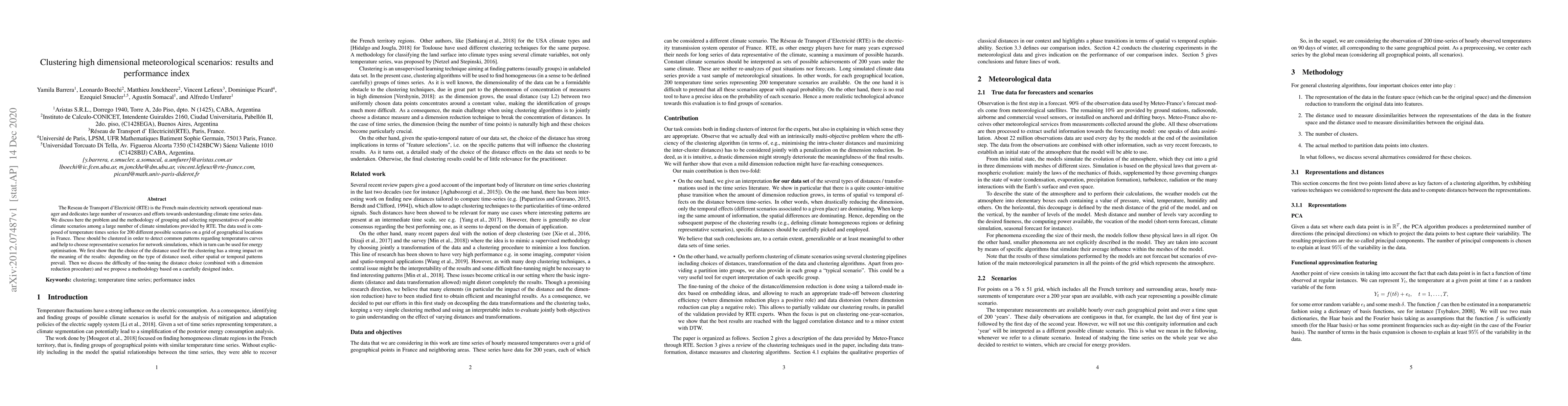 Thumbnail for Clustering high dimensional meteorological scenarios: results and
  performance index