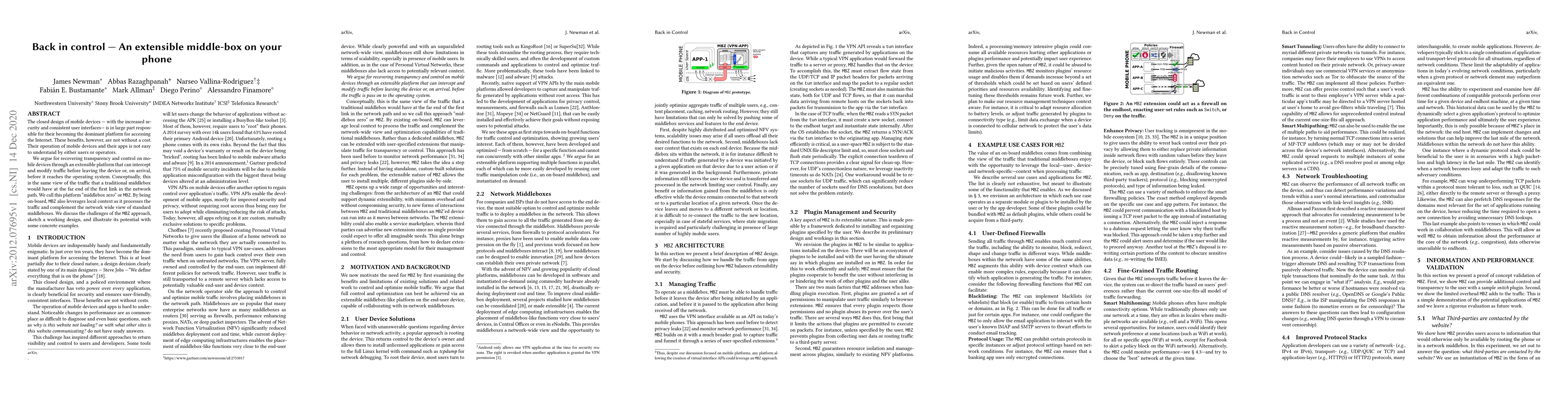 Thumbnail for Back in control -- An extensible middle-box on your phone