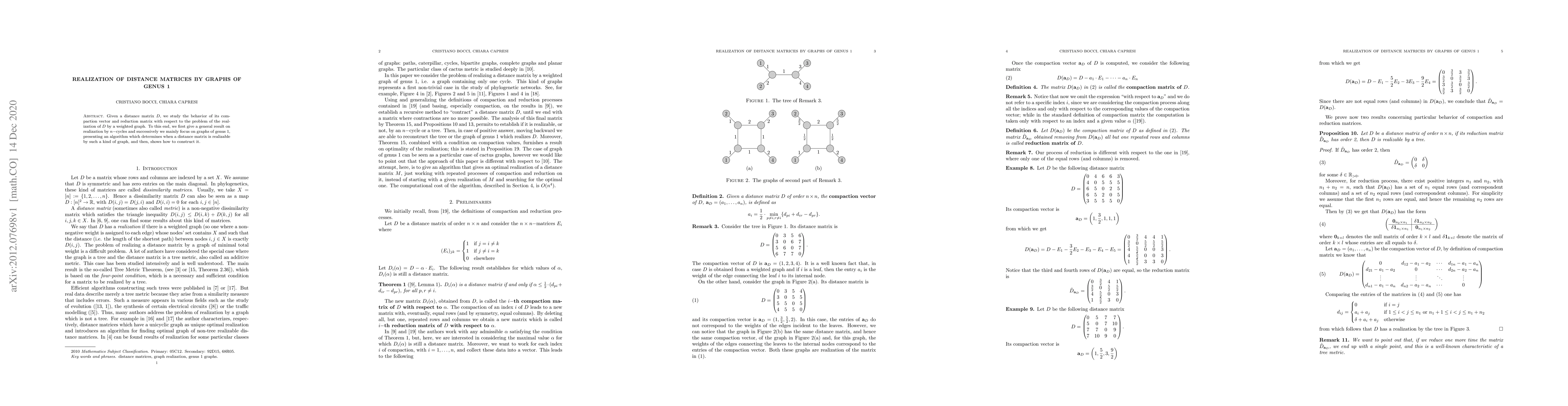 Thumbnail for Realization of distance matrices by graphs of genus 1