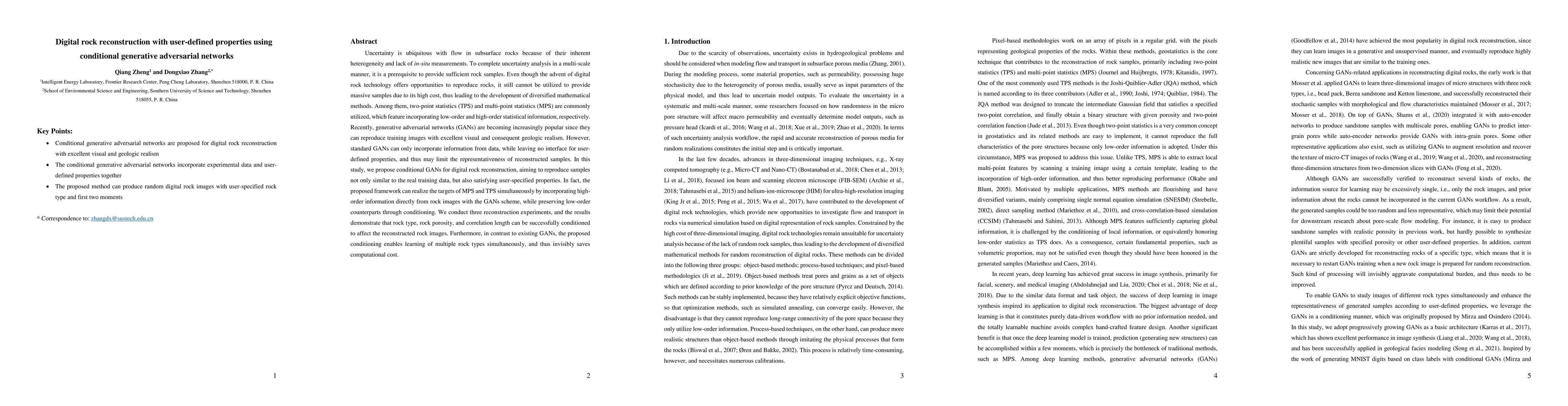 Thumbnail for Digital rock reconstruction with user-defined properties using
  conditional generative adversarial networks