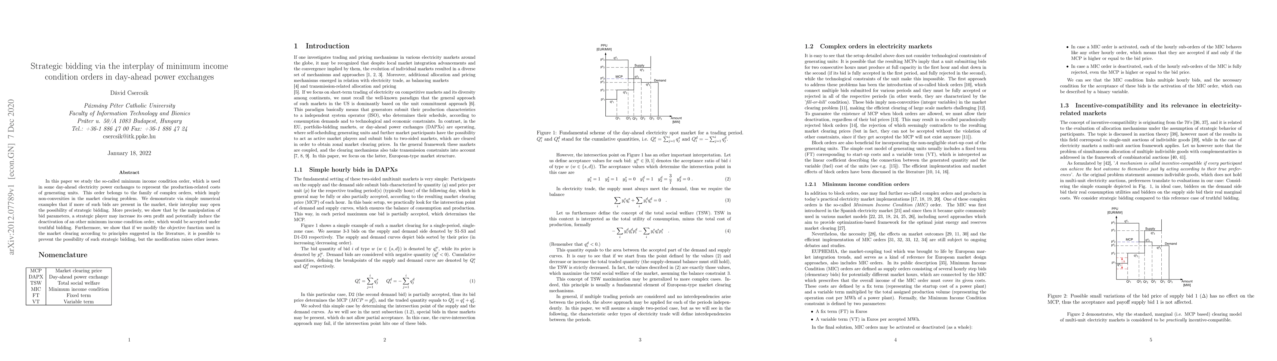 Thumbnail for Strategic bidding via the interplay of minimum income condition orders
  in day-ahead power exchanges
