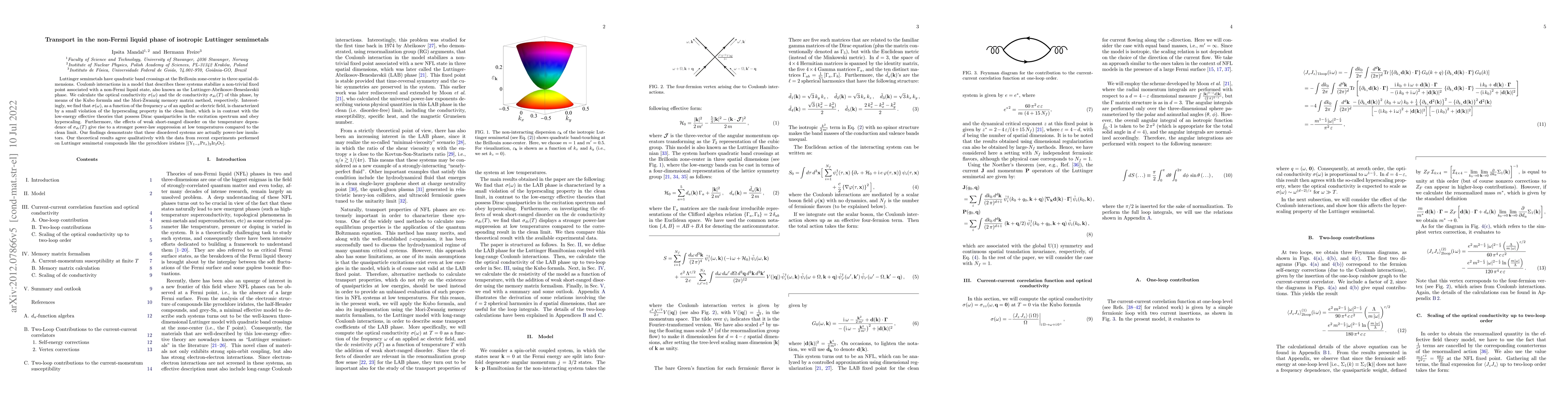 Thumbnail for Transport in the non-Fermi liquid phase of isotropic Luttinger
  semimetals
