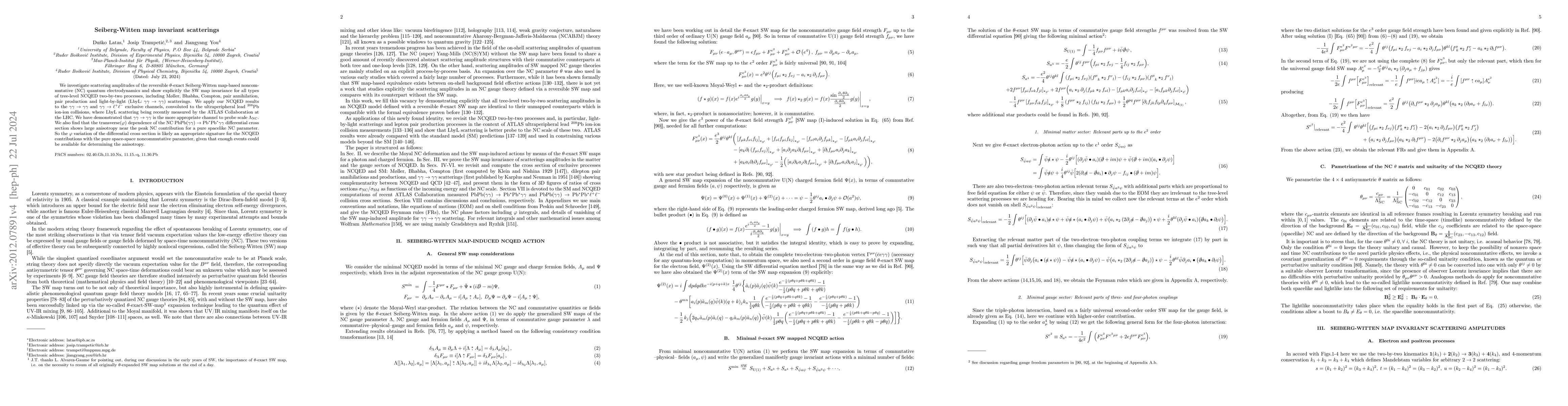 Thumbnail for Seiberg-Witten map Invariant Scatterings