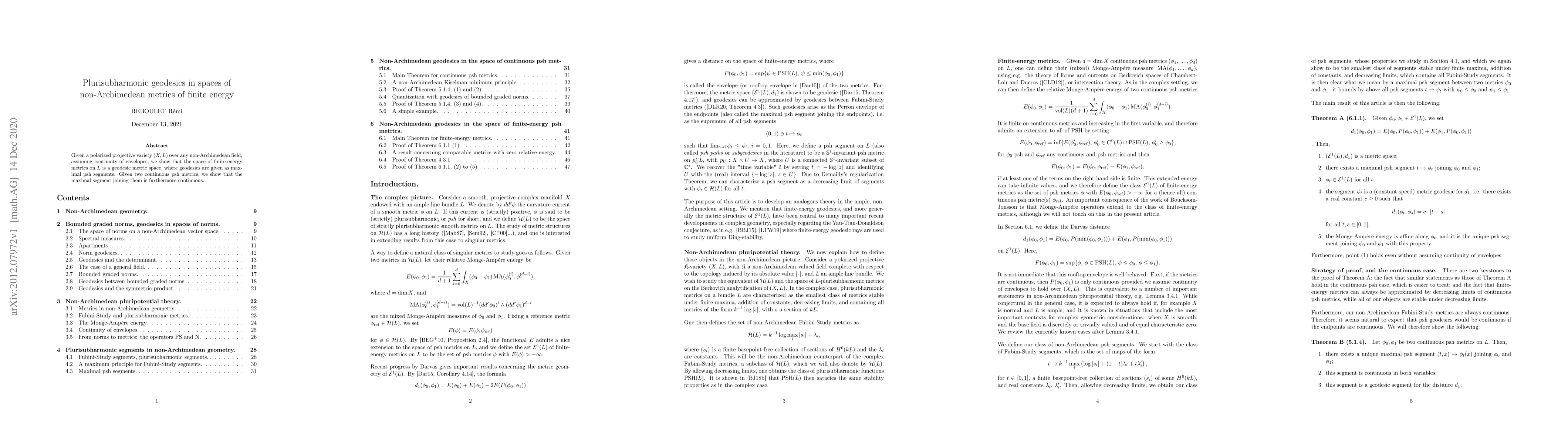Thumbnail for Plurisubharmonic geodesics in spaces of non-Archimedean metrics of
  finite energy