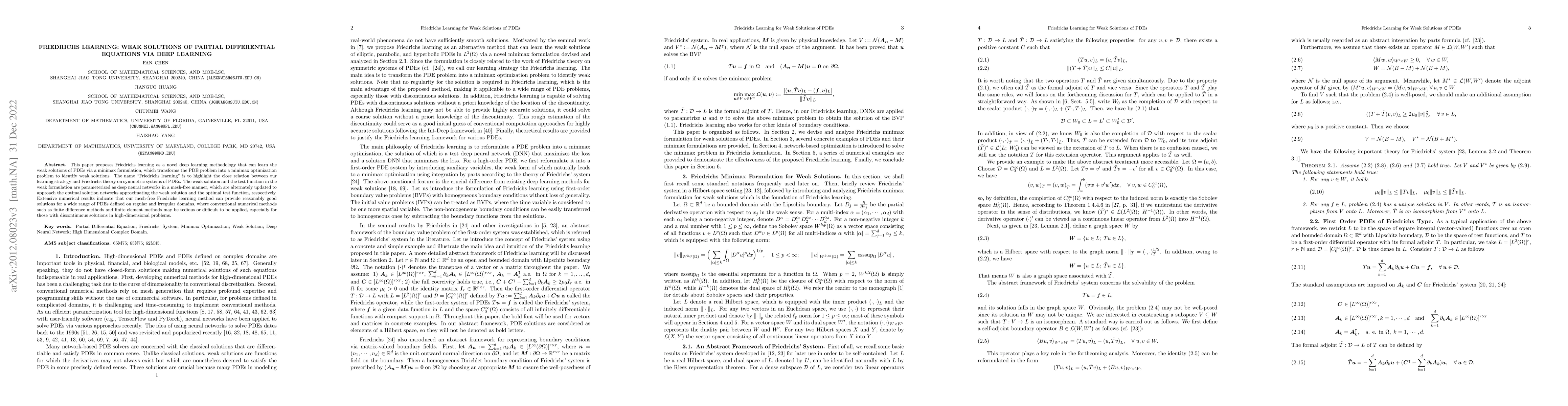 Thumbnail for Friedrichs Learning: Weak Solutions of Partial Differential Equations
  via Deep Learning
