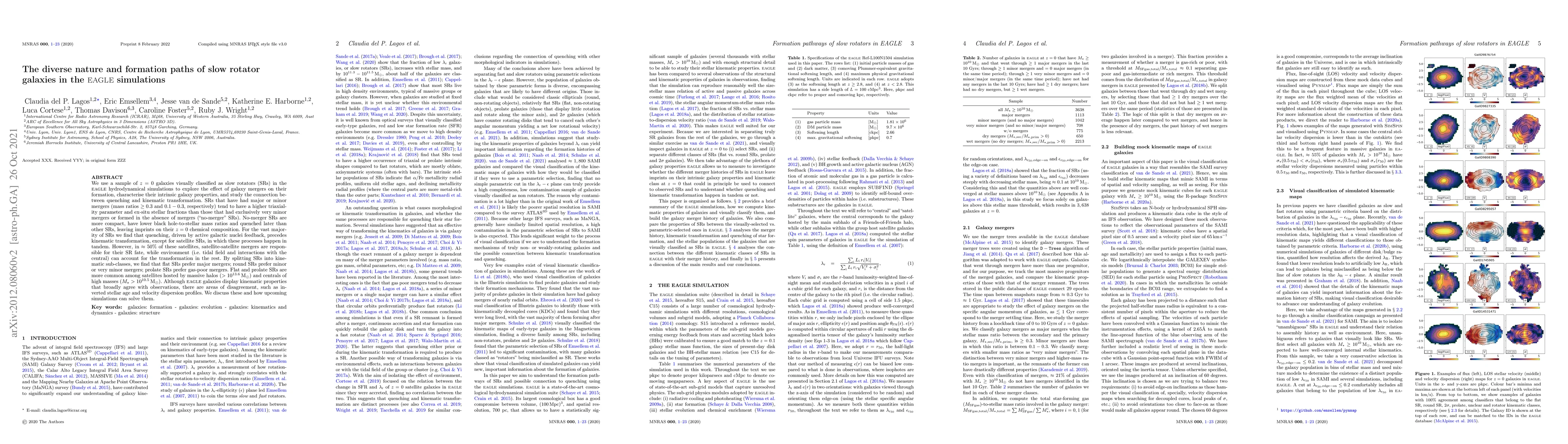 Thumbnail for The diverse nature and formation paths of slow rotator galaxies in the
  EAGLE simulations