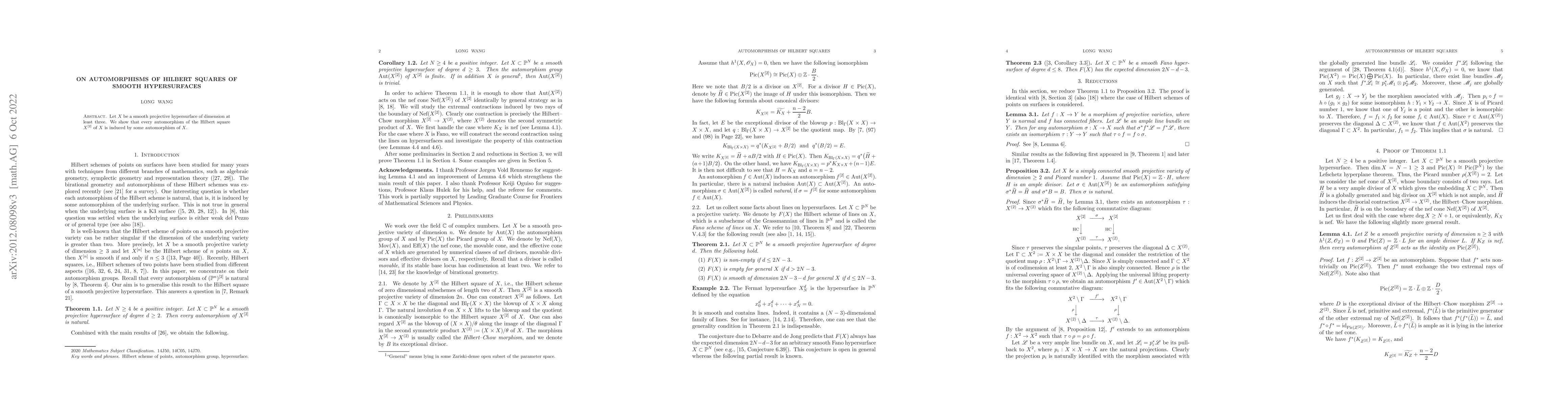 Thumbnail for On automorphisms of Hilbert squares of smooth hypersurfaces