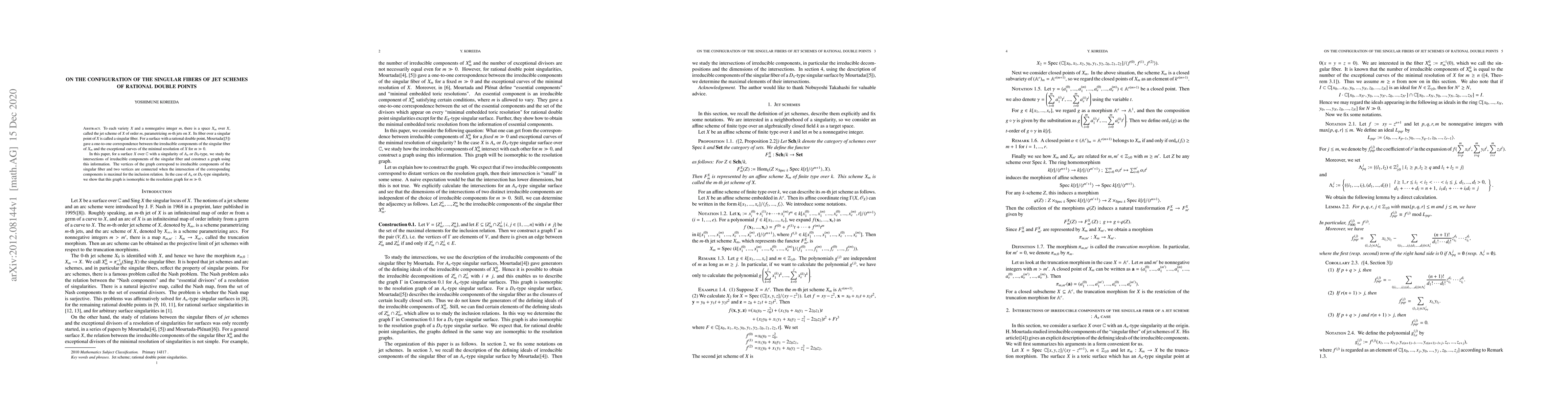 Thumbnail for On the configuration of the singular fibers of jet schemes of rational
  double points