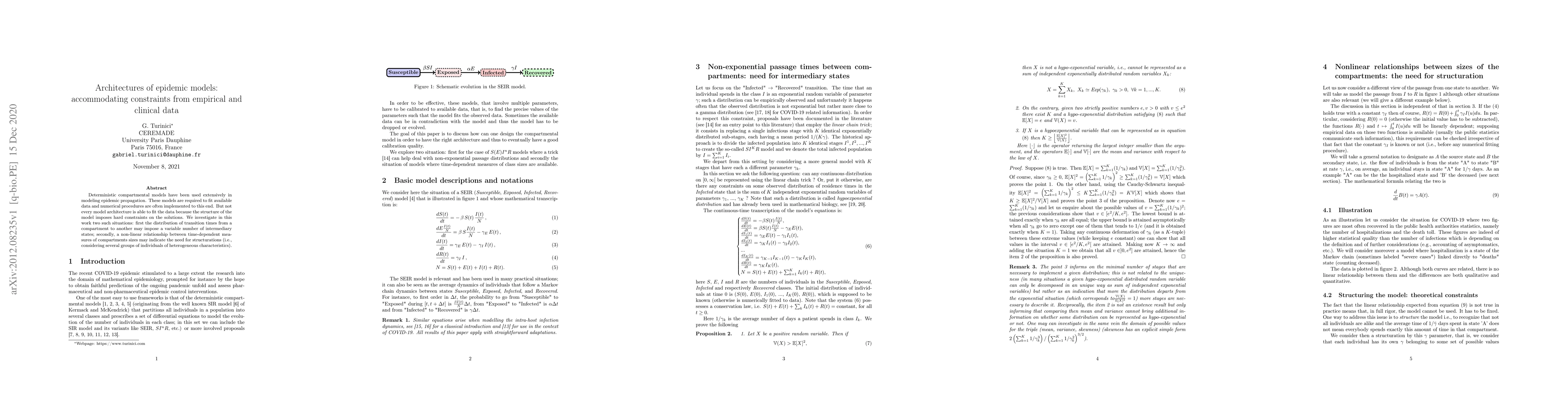 Thumbnail for Architectures of epidemic models: accommodating constraints from
  empirical and clinical data
