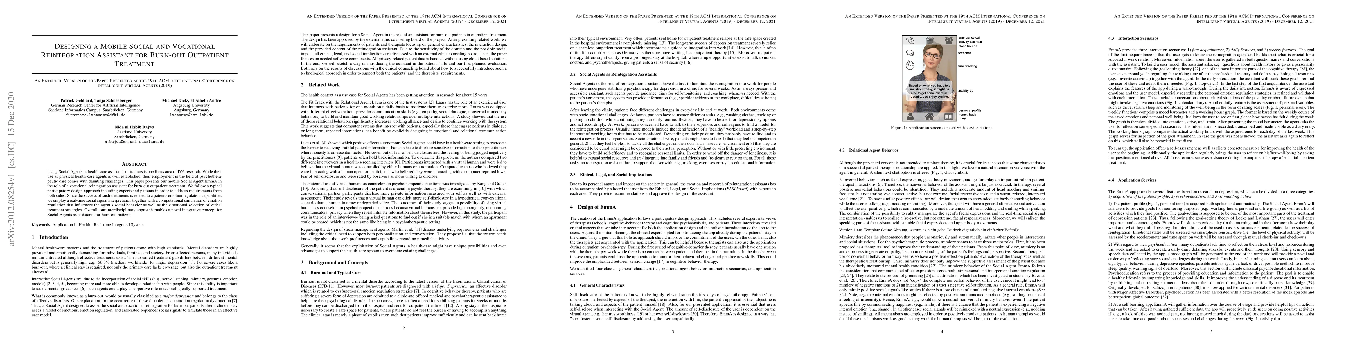 Thumbnail for Designing a Mobile Social and Vocational Reintegration Assistant for
  Burn-out Outpatient Treatment