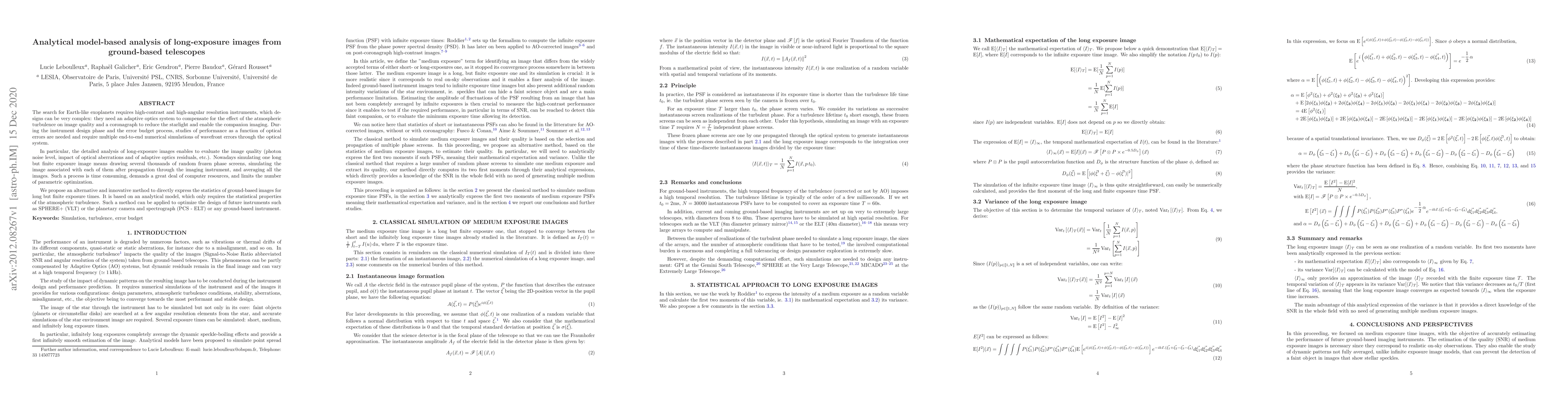 Thumbnail for Analytical model-based analysis of long-exposure images fromground-based
  telescopes