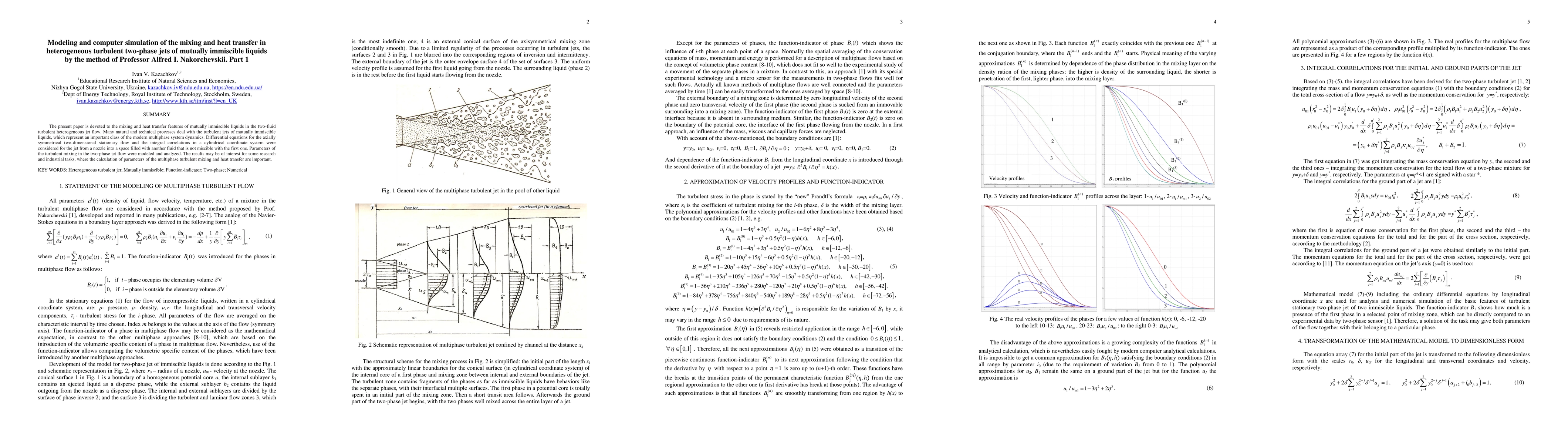 Thumbnail for Modeling and computer simulation of the mixing and heat transfer in
  heterogeneous turbulent two-phase jets of mutually immiscible liquids by the
  method of Professor Alfred I. Nakorchevskii. Part 1