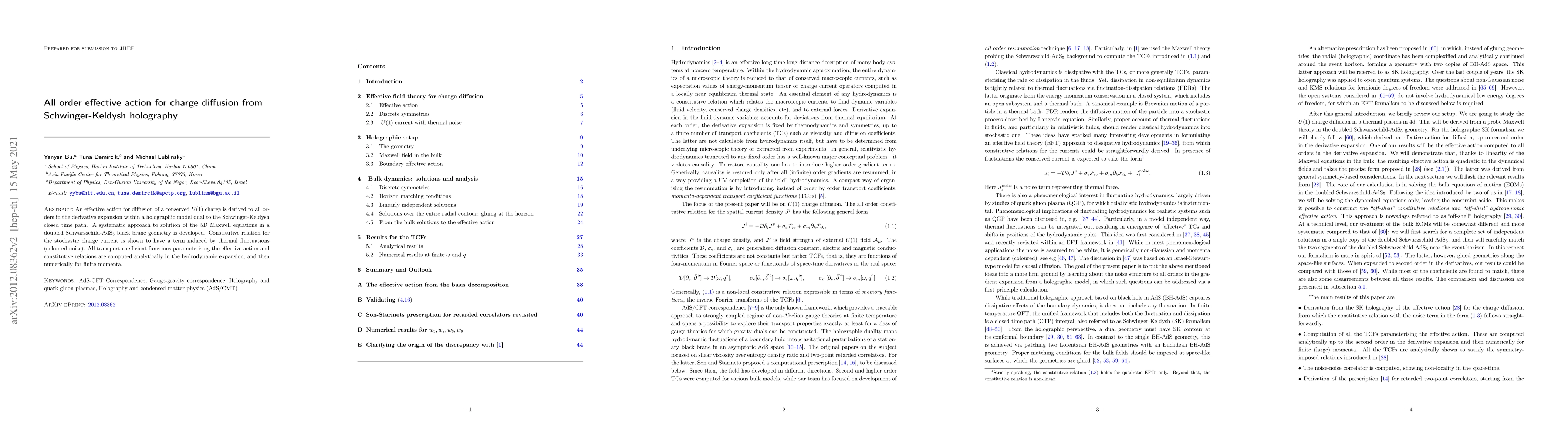 Thumbnail for All order effective action for charge diffusion from Schwinger-Keldysh
  holography