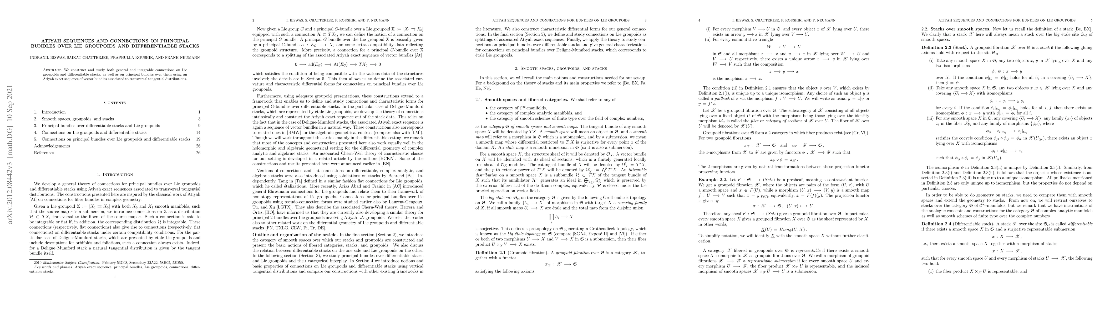 Thumbnail for Atiyah sequences and connections on principal bundles over
  differentiable stacks