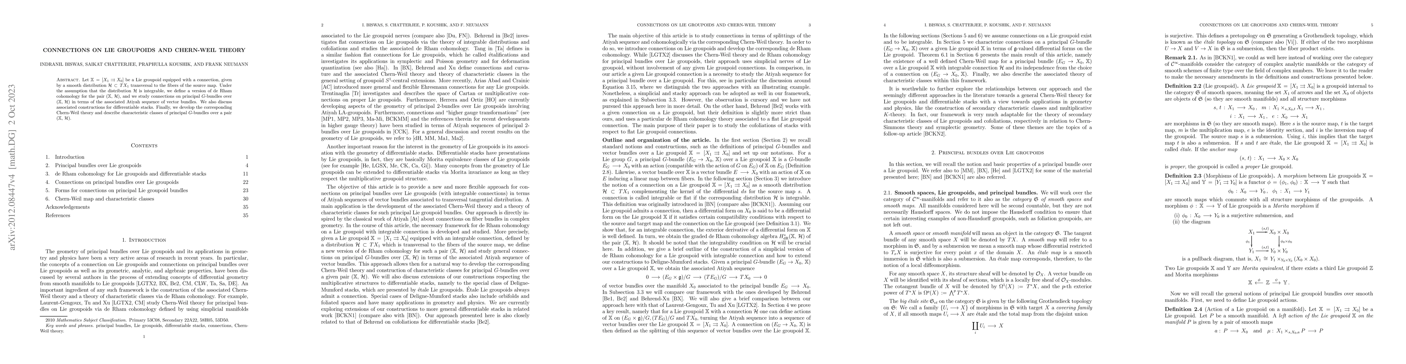 Thumbnail for Connections on Lie groupoids and Chern-Weil theory