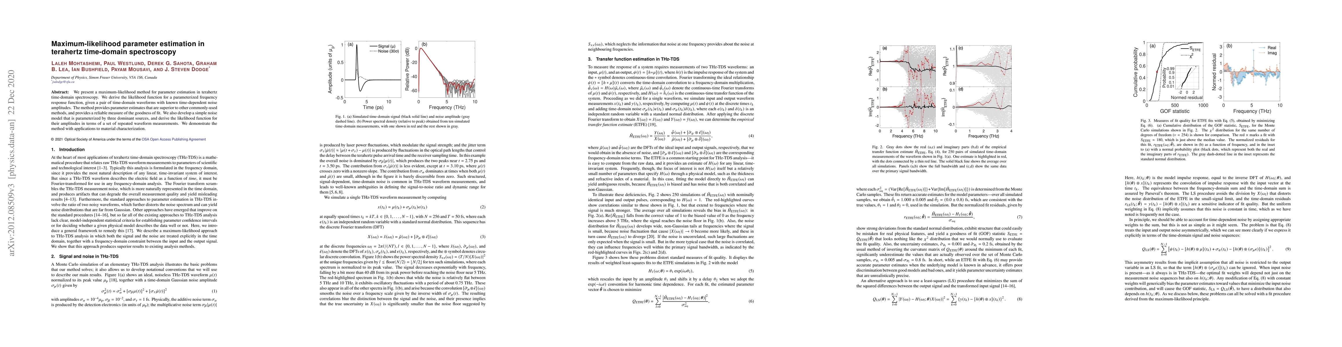 Thumbnail for Maximum-likelihood parameter estimation in terahertz time-domain
  spectroscopy