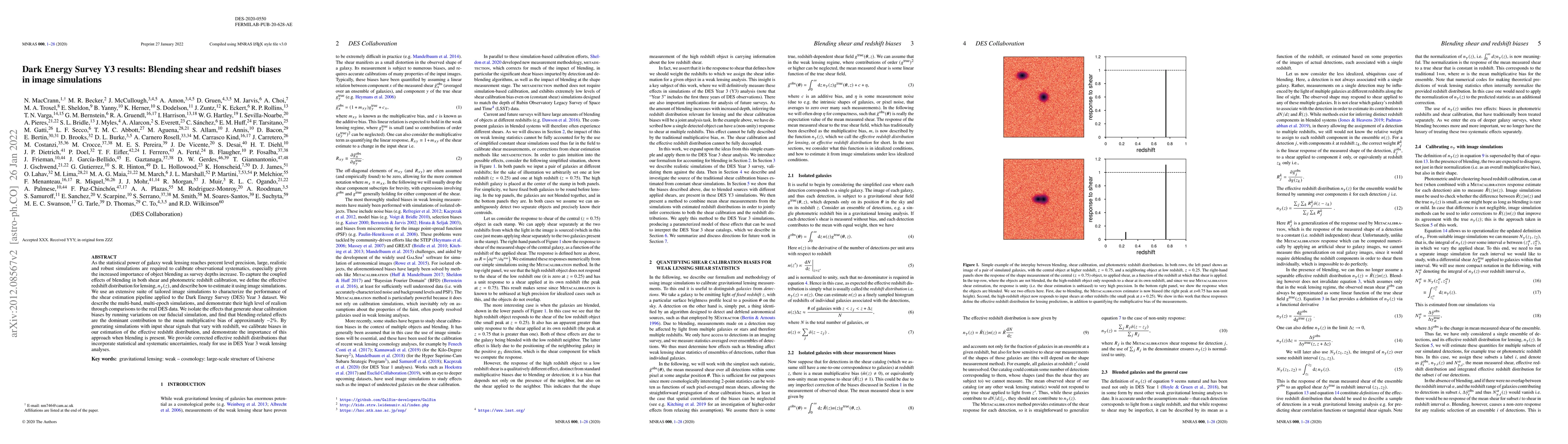 Thumbnail for DES Y3 results: Blending shear and redshift biases in image simulations