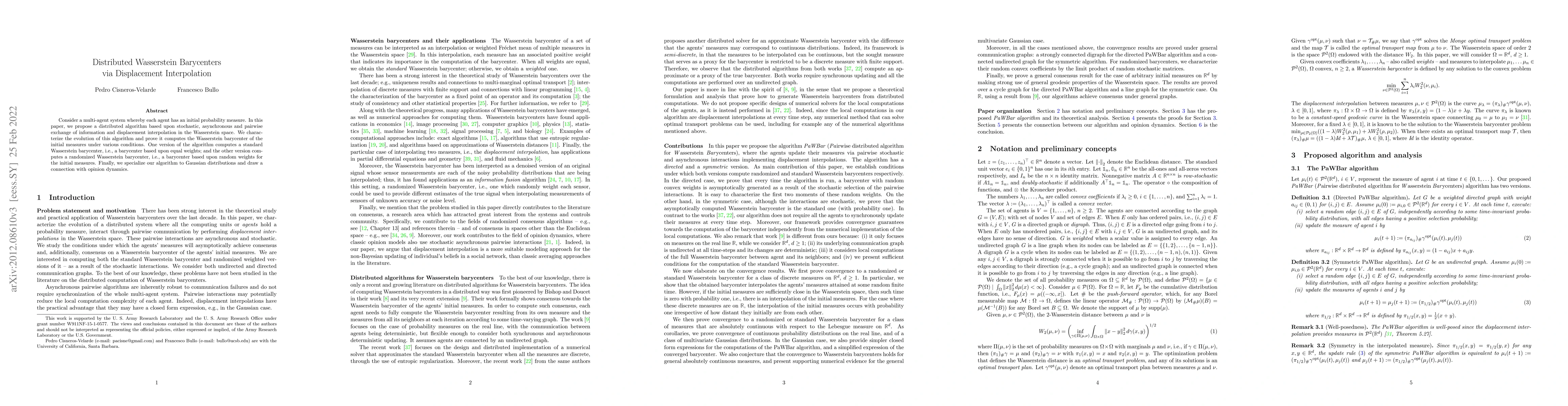 Thumbnail for Distributed Wasserstein Barycenters via Displacement Interpolation