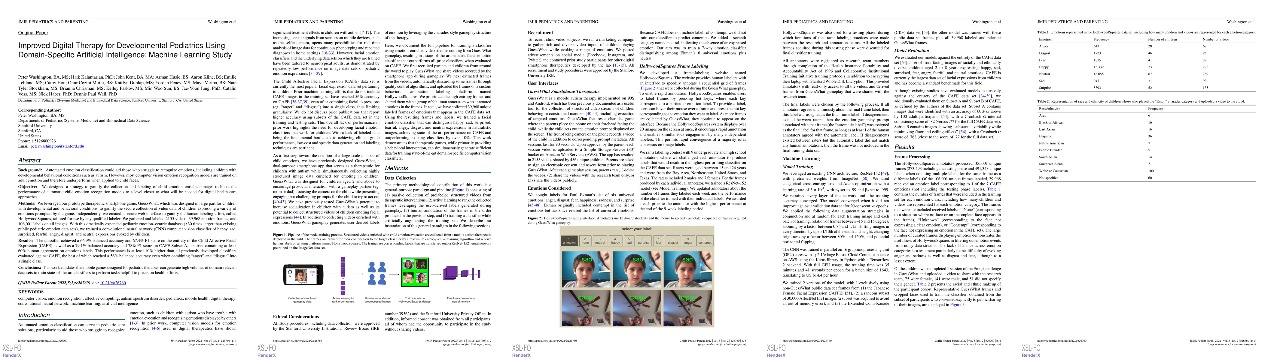 Thumbnail for Improved Digital Therapy for Developmental Pediatrics Using
  Domain-Specific Artificial Intelligence: Machine Learning Study