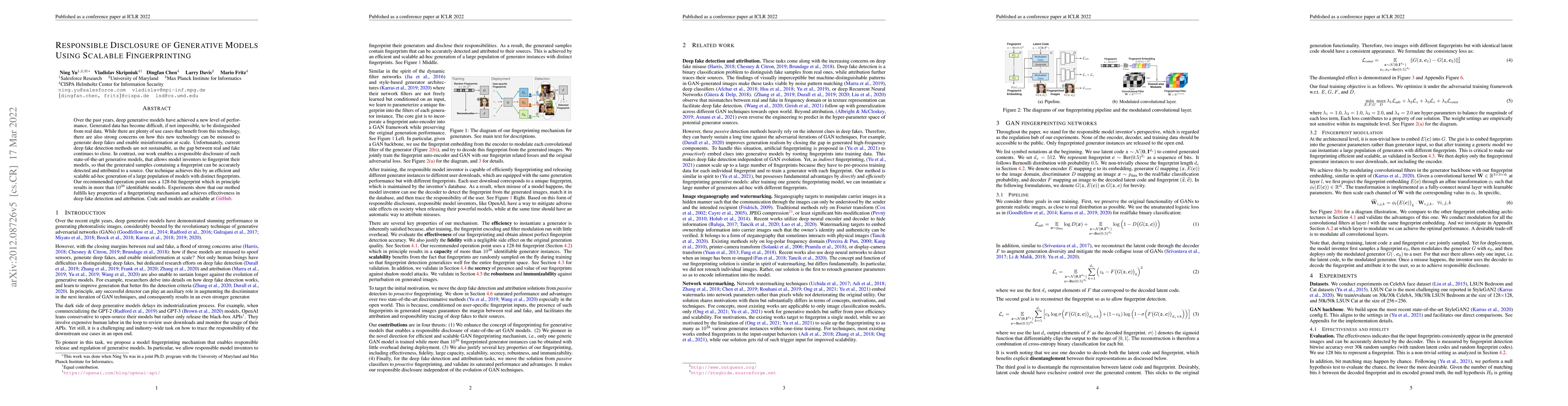 Thumbnail for Responsible Disclosure of Generative Models Using Scalable
  Fingerprinting
