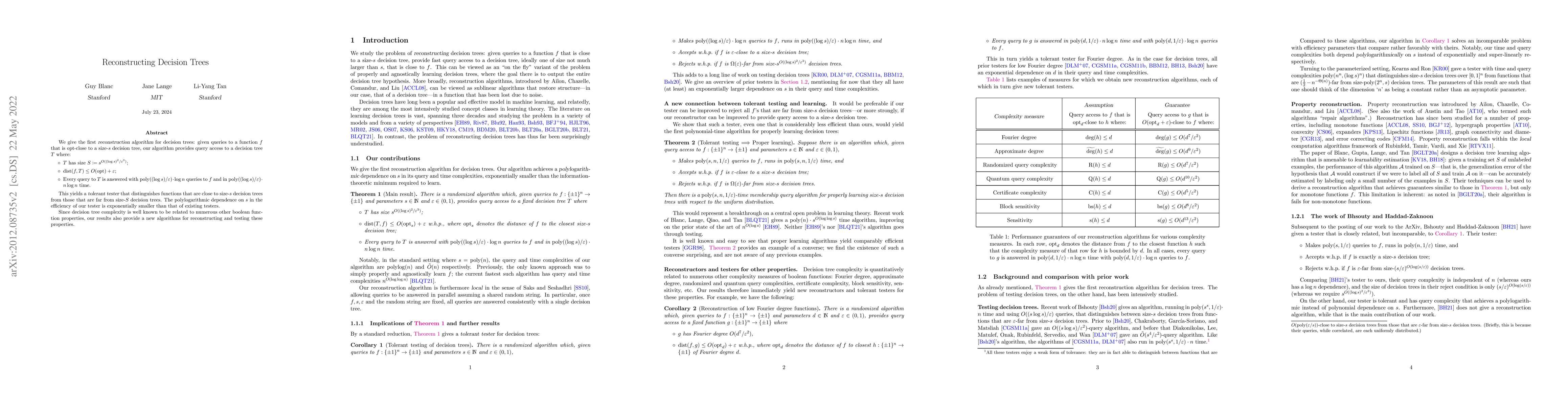 Thumbnail for Reconstructing decision trees