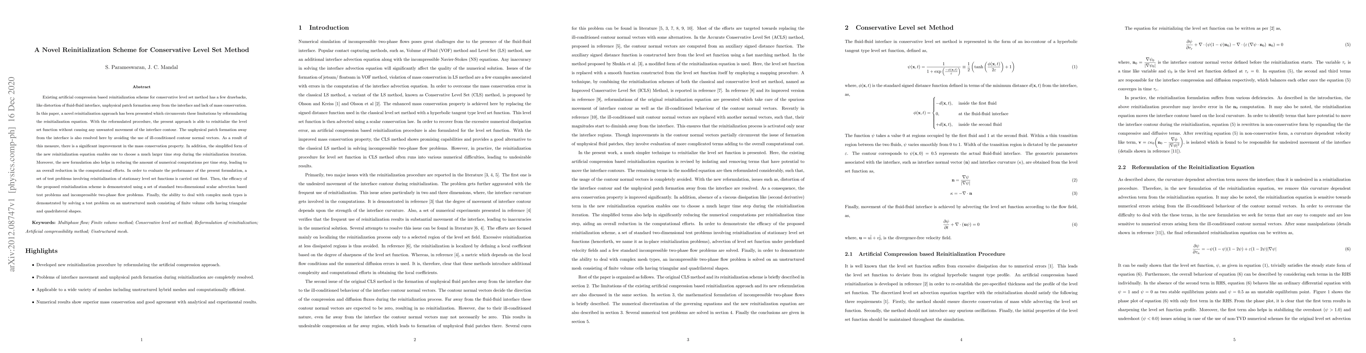 Thumbnail for A Novel Reinitialization Scheme for Conservative Level Set Method