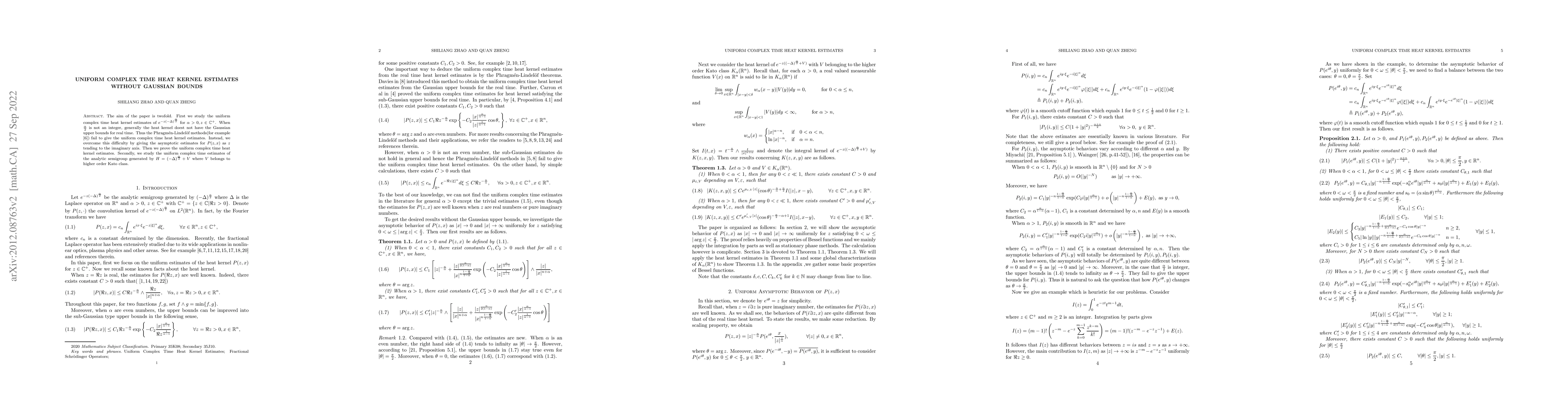 Thumbnail for Uniform Complex Time Heat Kernel Estimates Without Gaussian Bounds