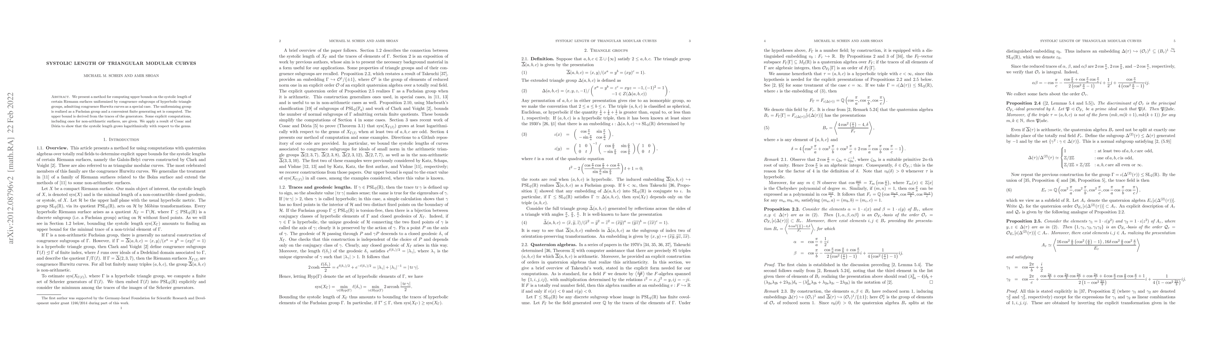 Thumbnail for Systolic length of triangular modular curves