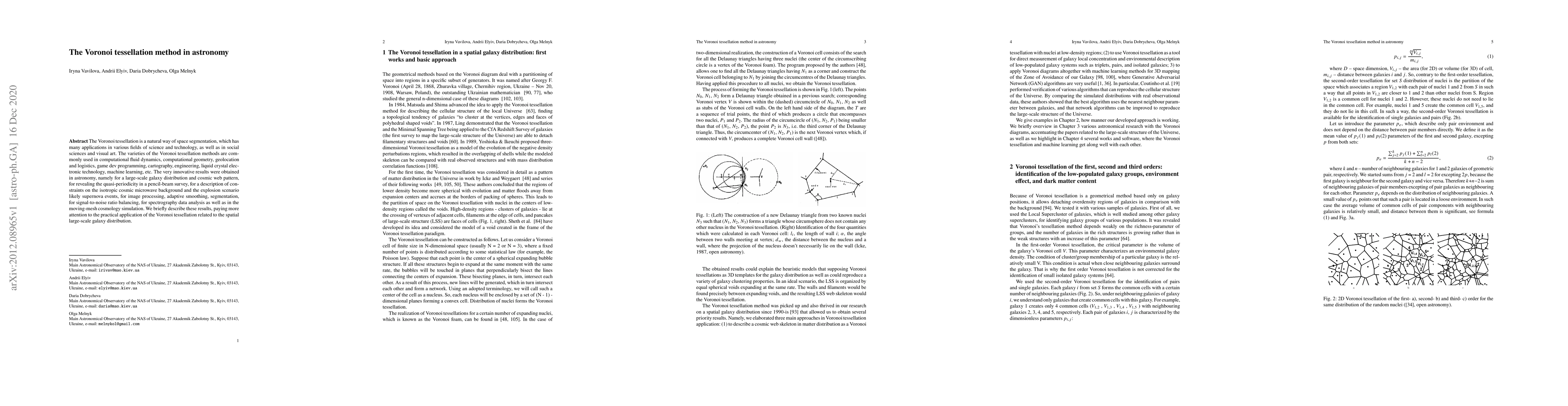 Thumbnail for The Voronoi tessellation method in astronomy