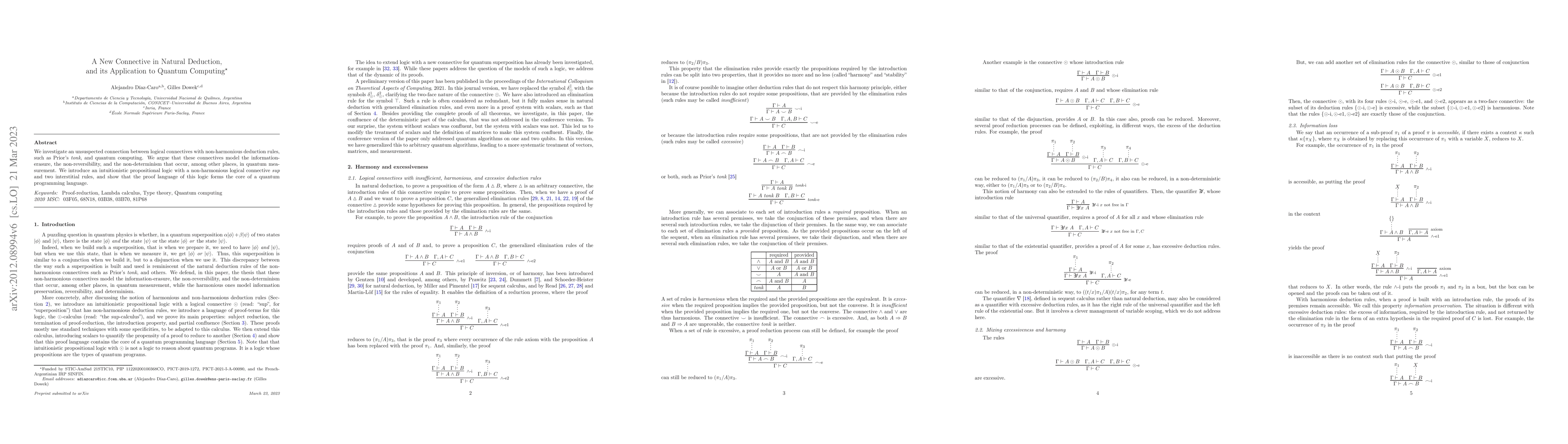 Thumbnail for A New Connective in Natural Deduction, and its Application to Quantum
  Computing