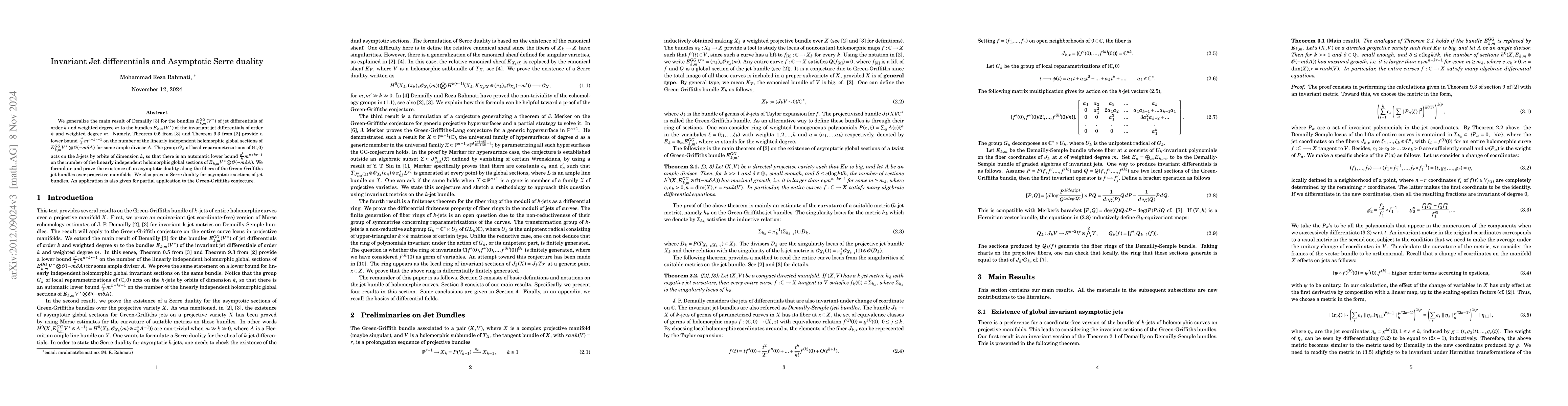 Thumbnail for Invariant Jet differentials and Asymptotic Serre duality