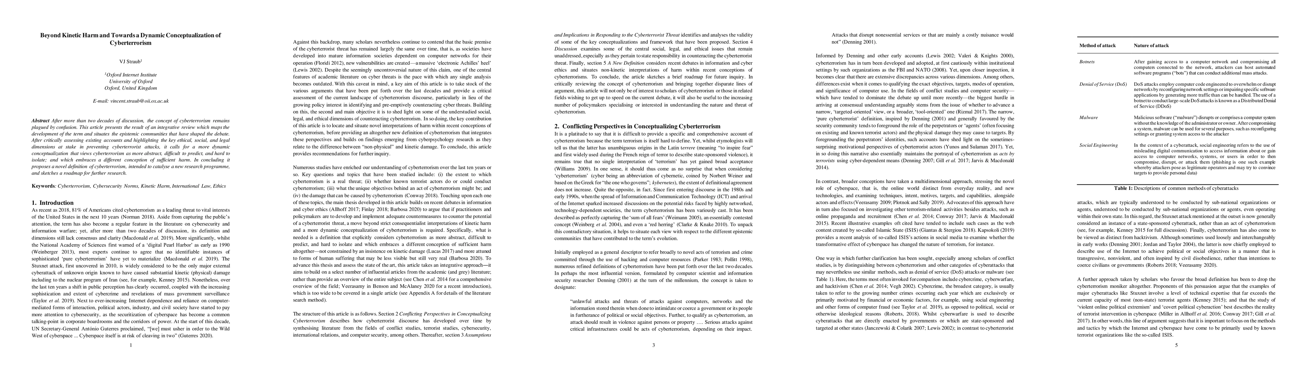 Thumbnail for Beyond kinetic harm and towards a dynamic conceptualization of
  cyberterrorism