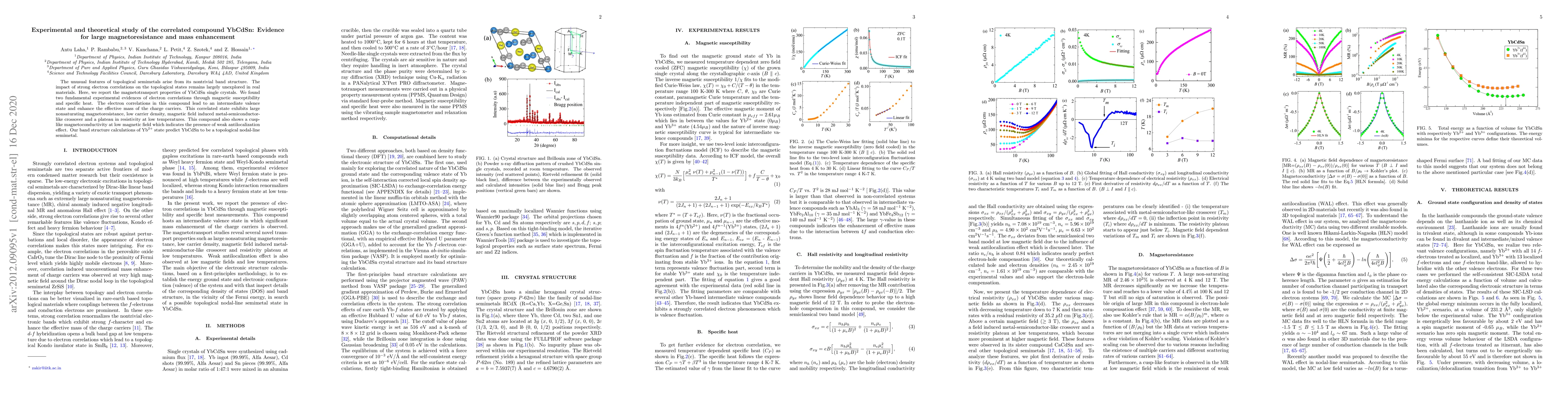 Thumbnail for Experimental and theoretical study of the correlated compound YbCdSn:
  Evidence for large magnetoresistance and mass enhancement