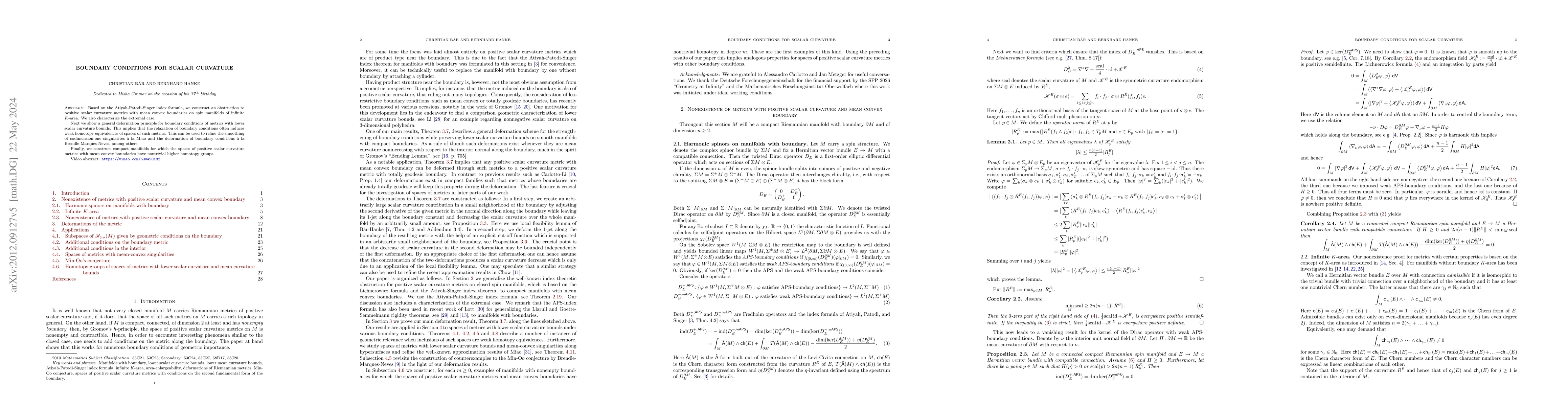 Thumbnail for Boundary conditions for scalar curvature