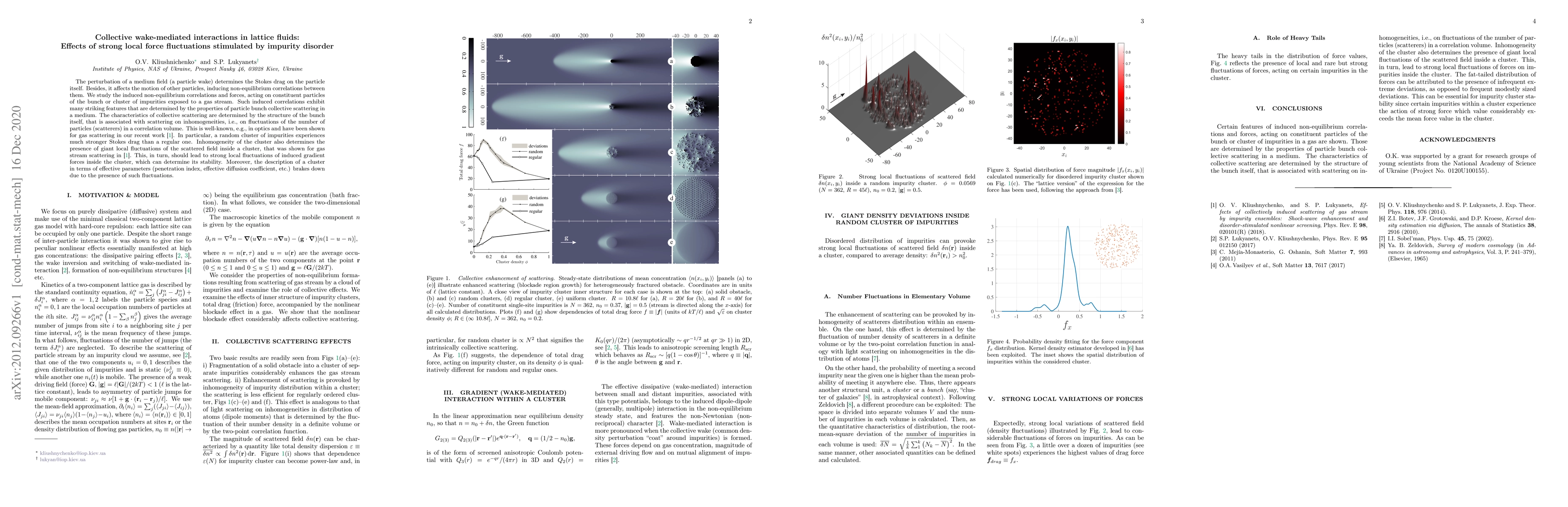 Thumbnail for Collective wake-mediated interactions in lattice fluids: Effects of
  strong local force fluctuations stimulated by impurity disorder